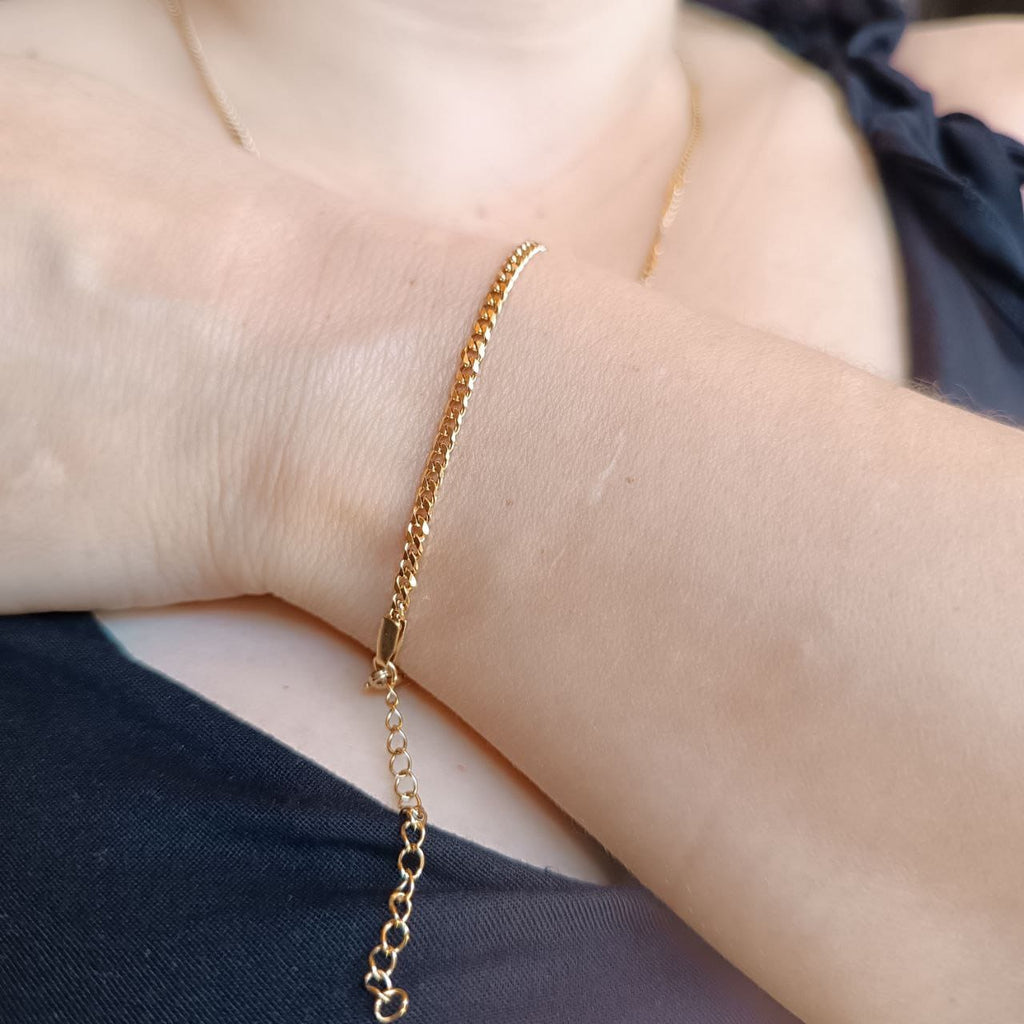 Pulsera Cubana para mujer 3mm x 17cm